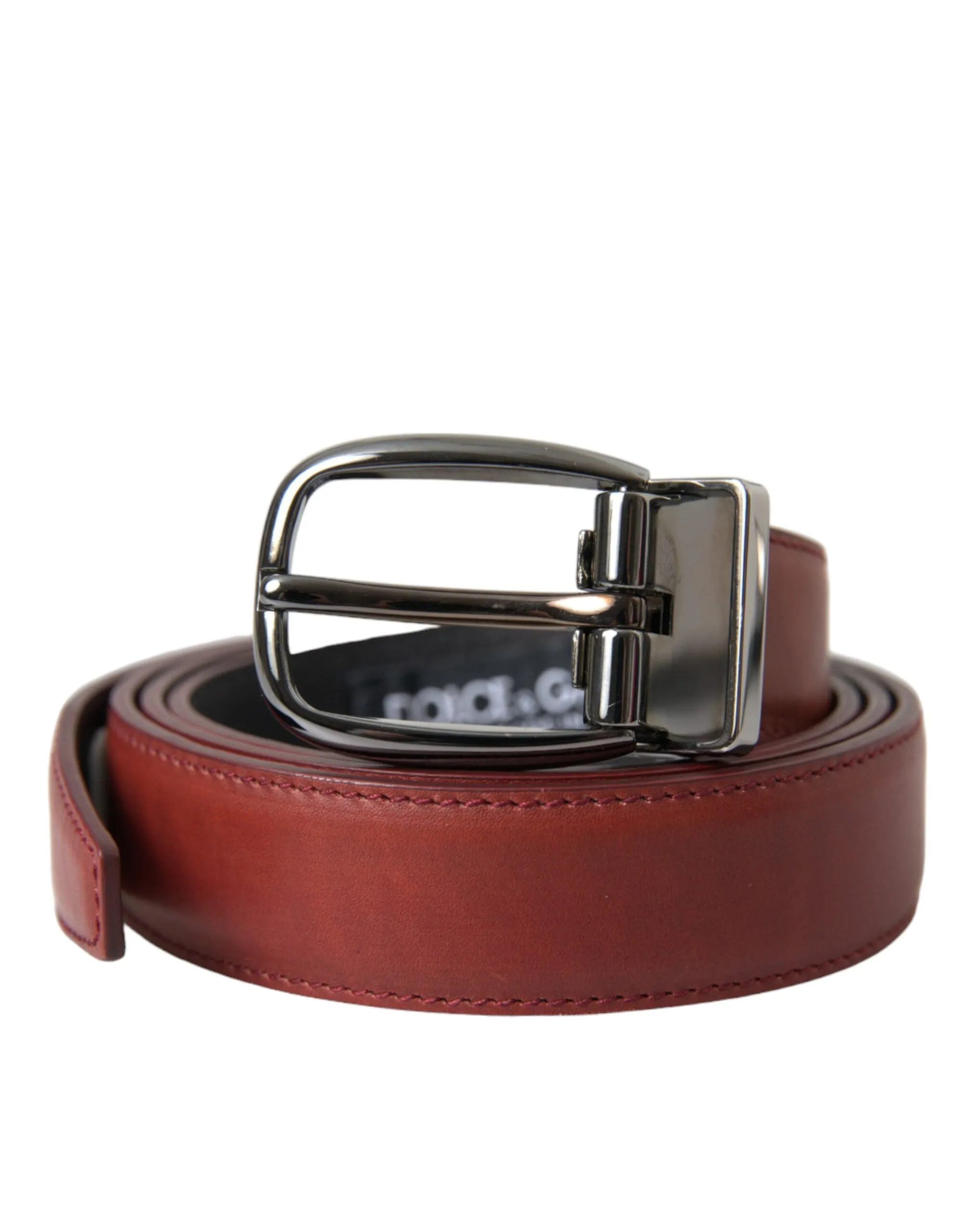 Brown Leather Silver Metal Buckle Belt Men sold by Louxly
