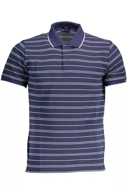 Chic Blue Short-Sleeved Polo for the Modern Man sold by Louxly