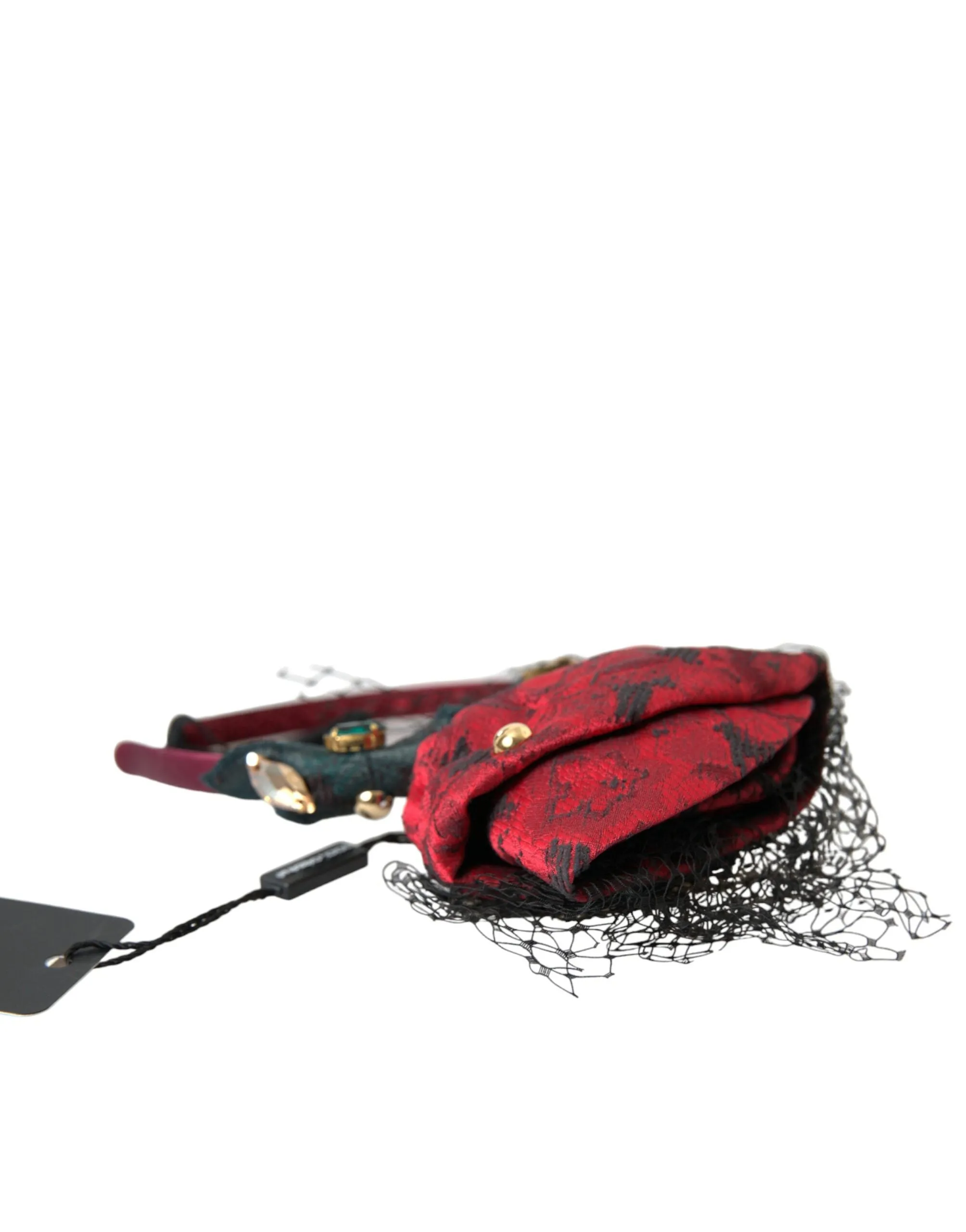 Multicolor Rose Silk Crystal Netted Logo Headband Diadem sold by Louxly product image thumbnail 2