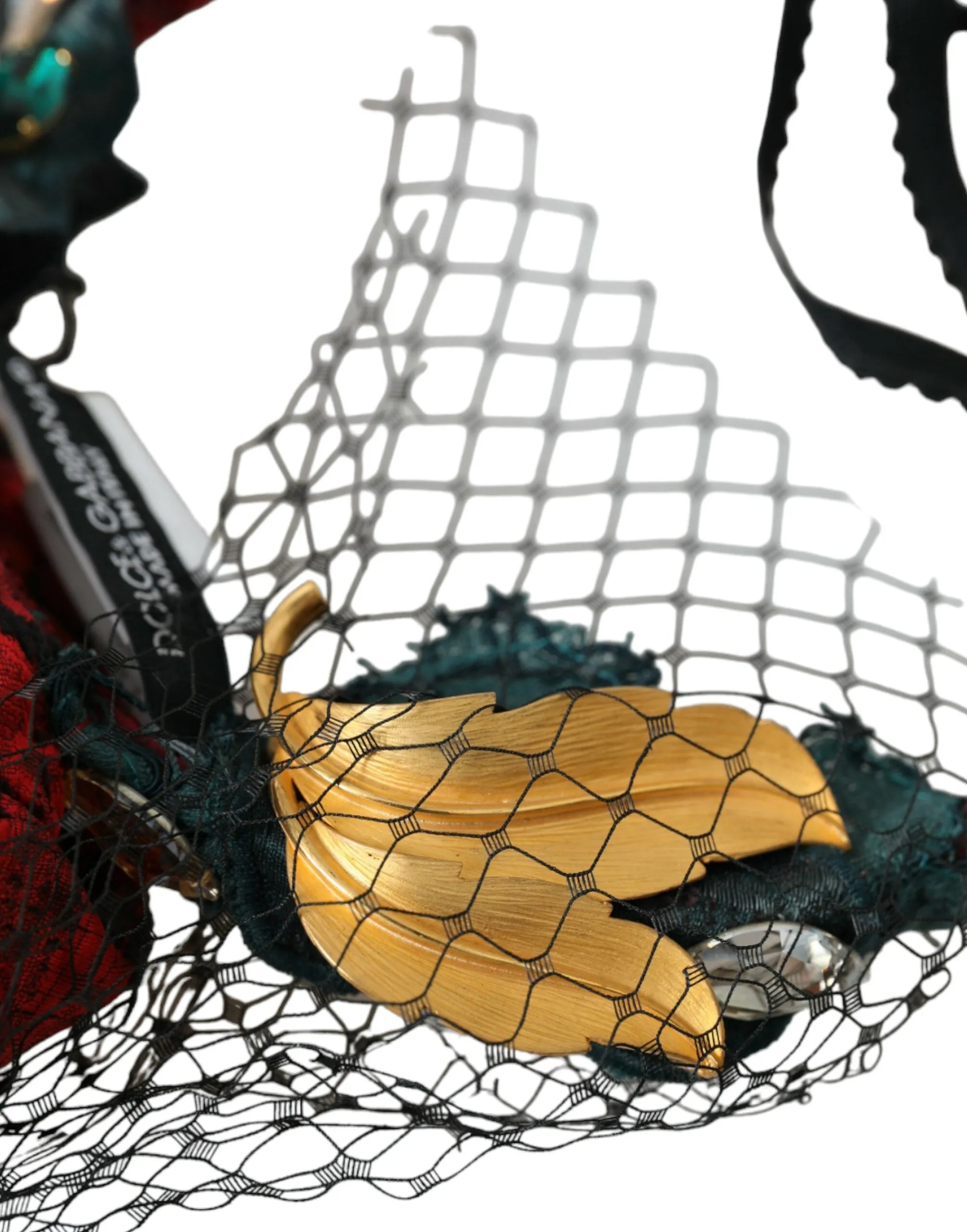 Multicolor Rose Silk Crystal Netted Logo Headband Diadem sold by Louxly product image thumbnail 3