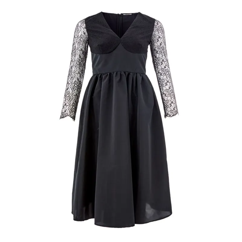 Elegant Black Polyester Dress made by Lardini
