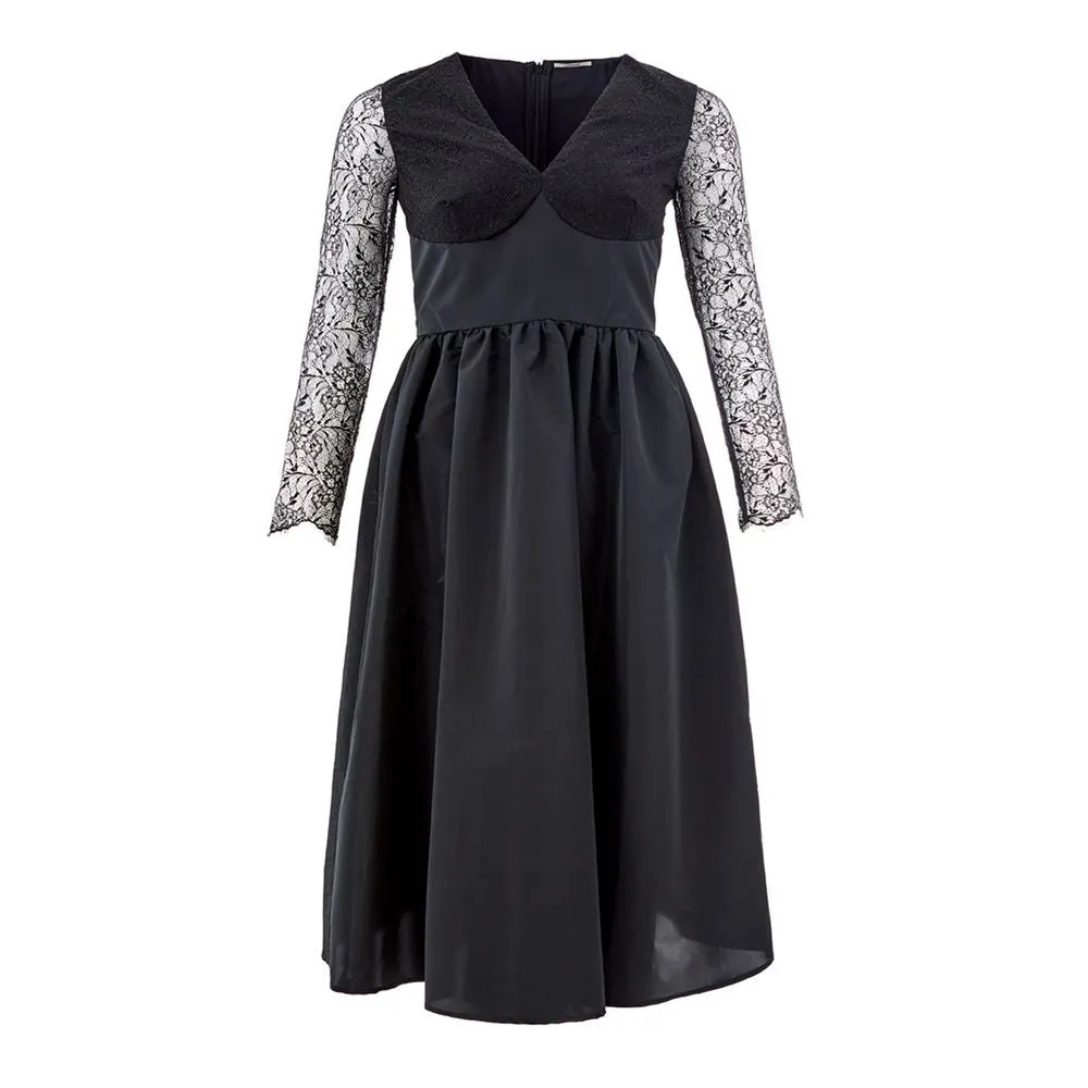 Elegant Black Polyester Dress sold by Louxly