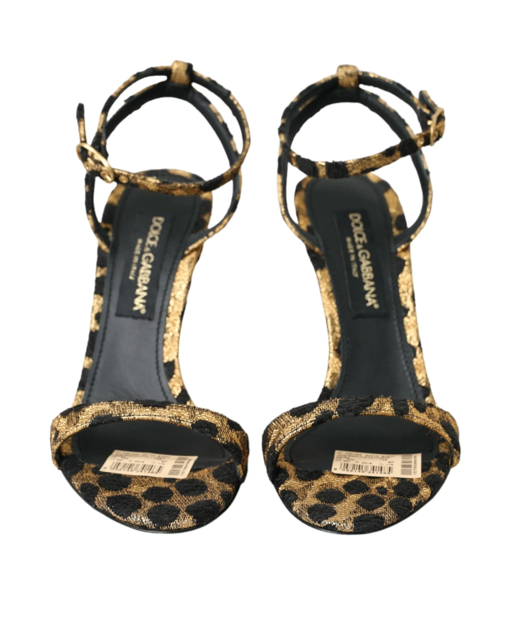 Gold Leopard Crystals Heels Sandals Shoes sold by Louxly product image thumbnail 2
