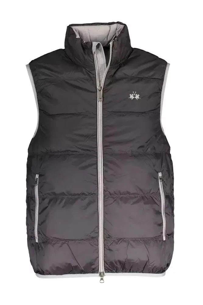 Black Polyamide Men Jacket sold by Louxly