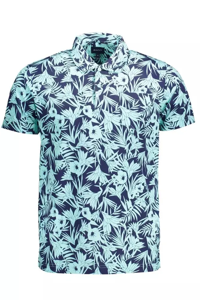 Light Blue Cotton Men Polo Shirt sold by Louxly