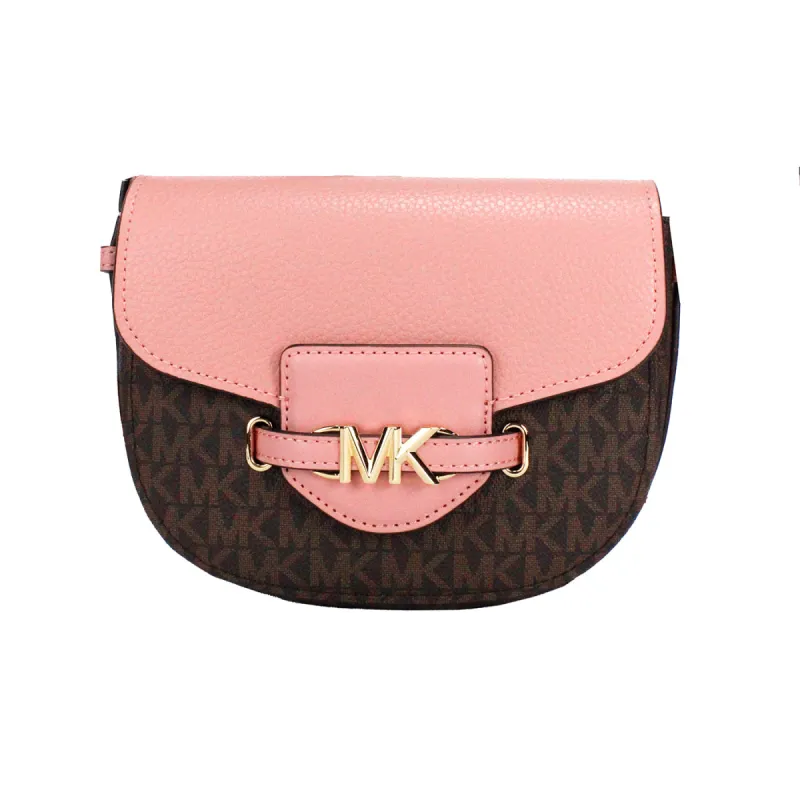 Reed Small Primrose Signature PVC Flap Saddle Crossbody Bag made by Michael Kors