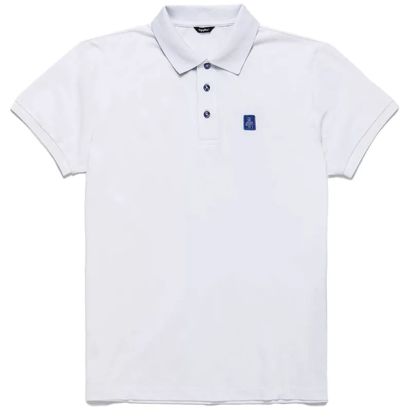 Elegant White Cotton Pique Men's Polo sold by Louxly