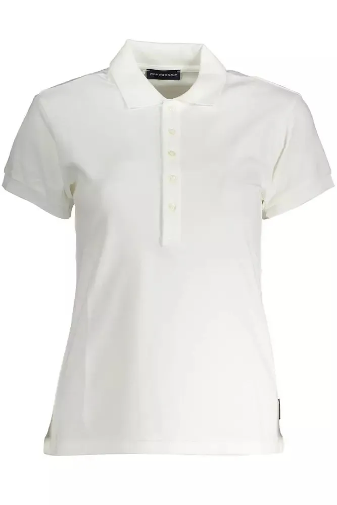 Chic White Short Sleeve Polo Elegance sold by Louxly