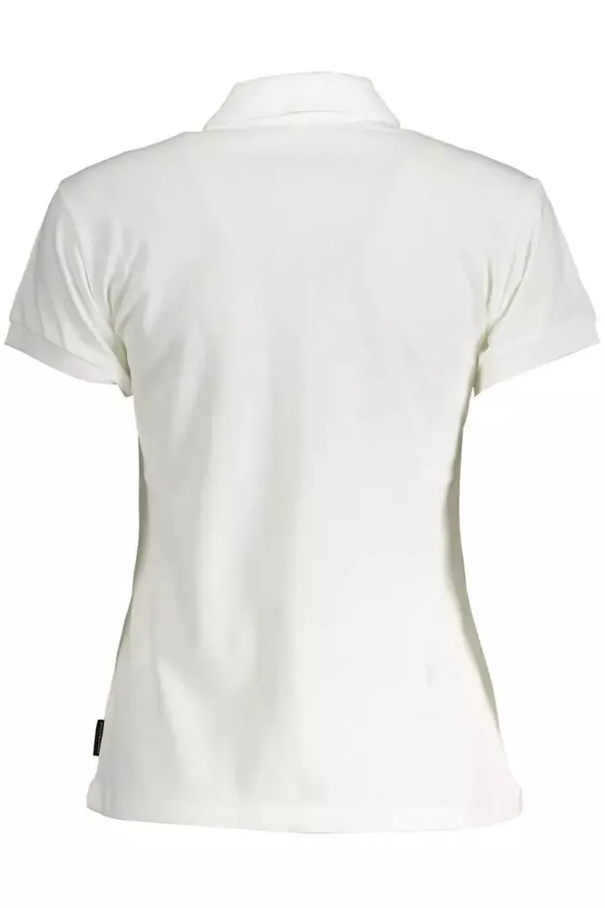 Chic White Short Sleeve Polo Elegance sold by Louxly product image thumbnail 2