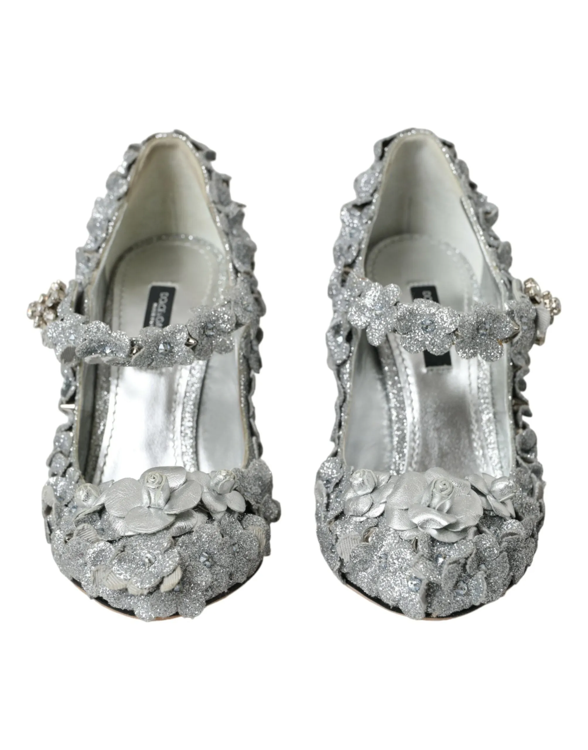 Silver Floral Crystal Mary Jane Pumps Shoes sold by Louxly product image thumbnail 2