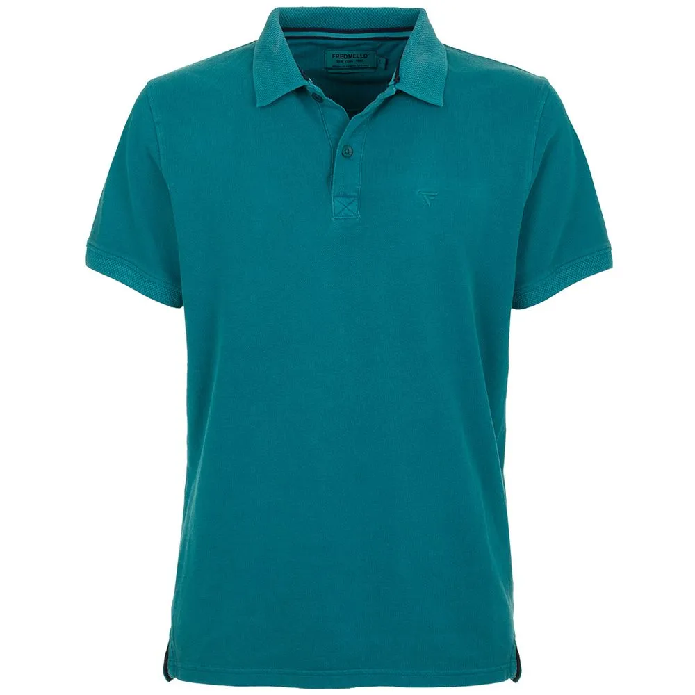 Aqua Green Cotton Polo Shirt with Embroidered Logo sold by Louxly