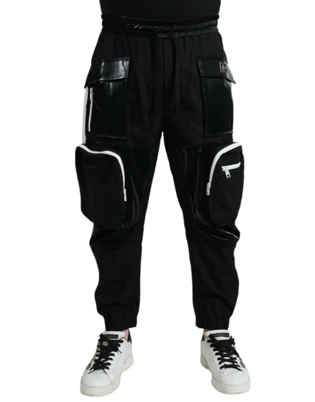 Black Nylon Cargo Jogger Men Sweatpants Pants sold by Louxly