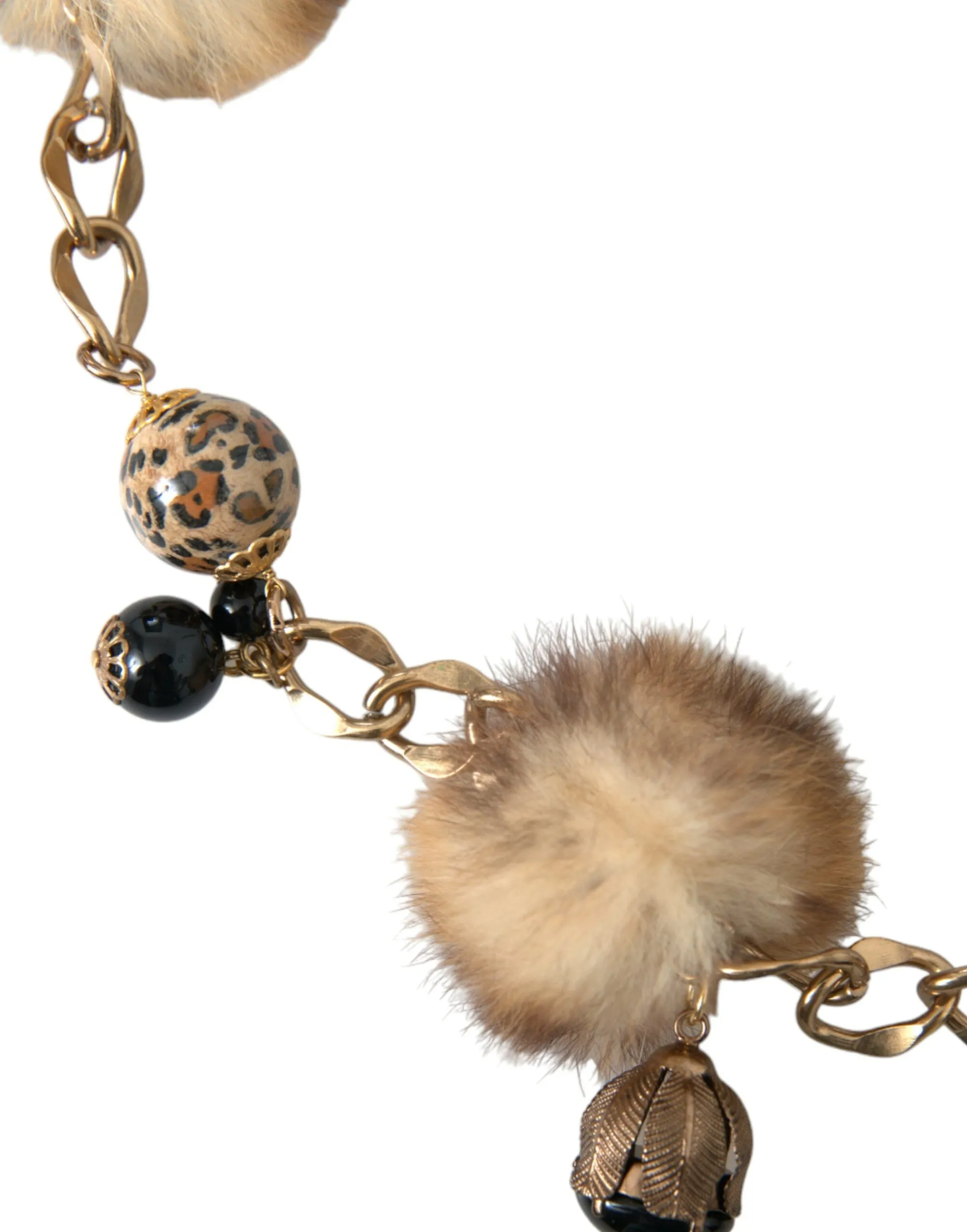 Gold Brass Leopard Fur Pearl Collier Chain Belt sold by Louxly product image thumbnail 4