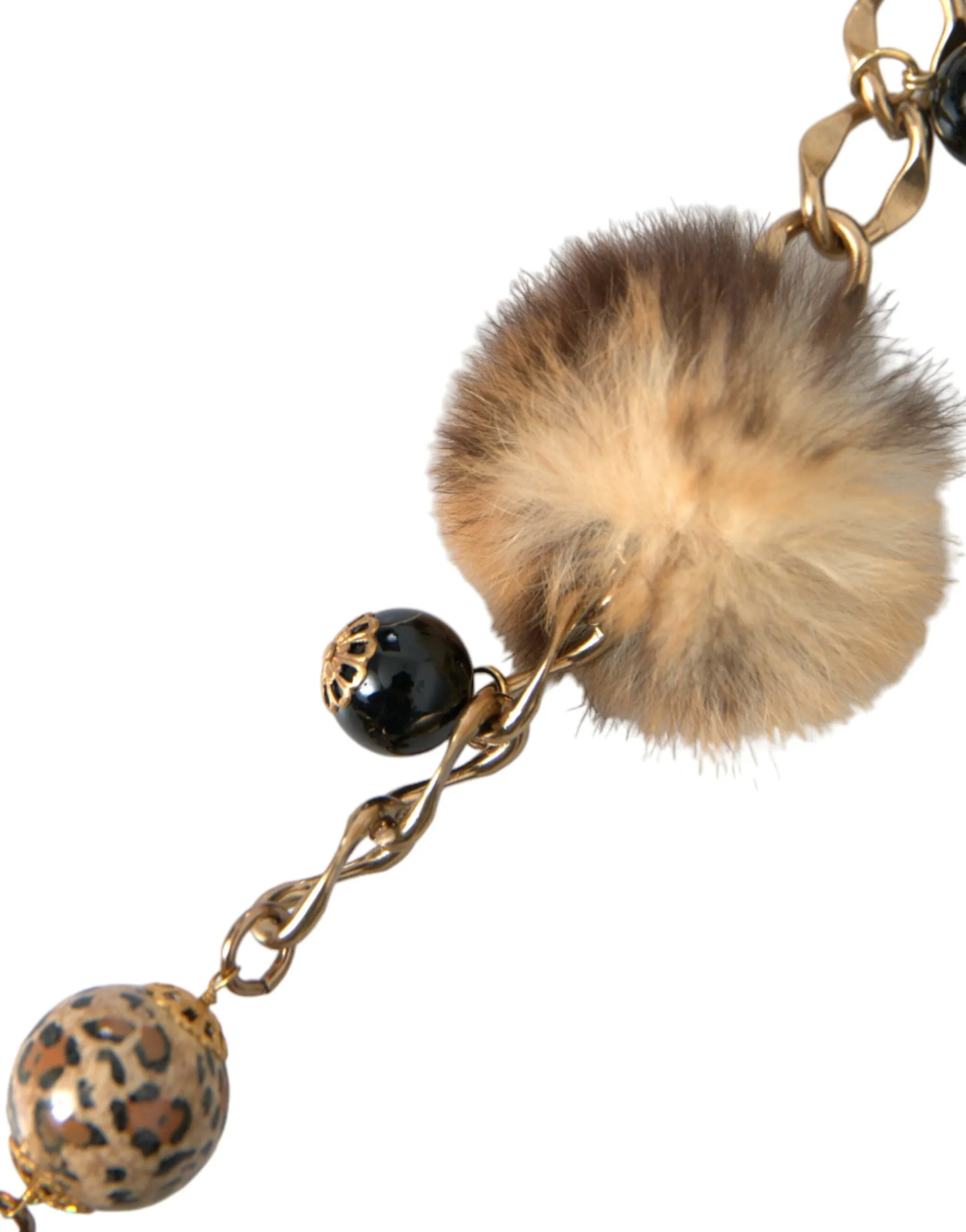 Gold Brass Leopard Fur Pearl Collier Chain Belt sold by Louxly product image thumbnail 2