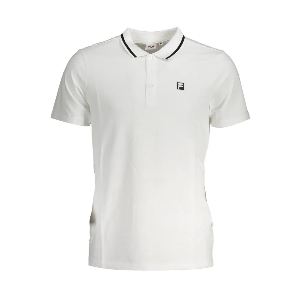 Chic White Cotton Polo with Contrast Detailing sold by Louxly