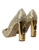Gold Sequin Crystal Heels Pumps Shoes sold by Louxly
