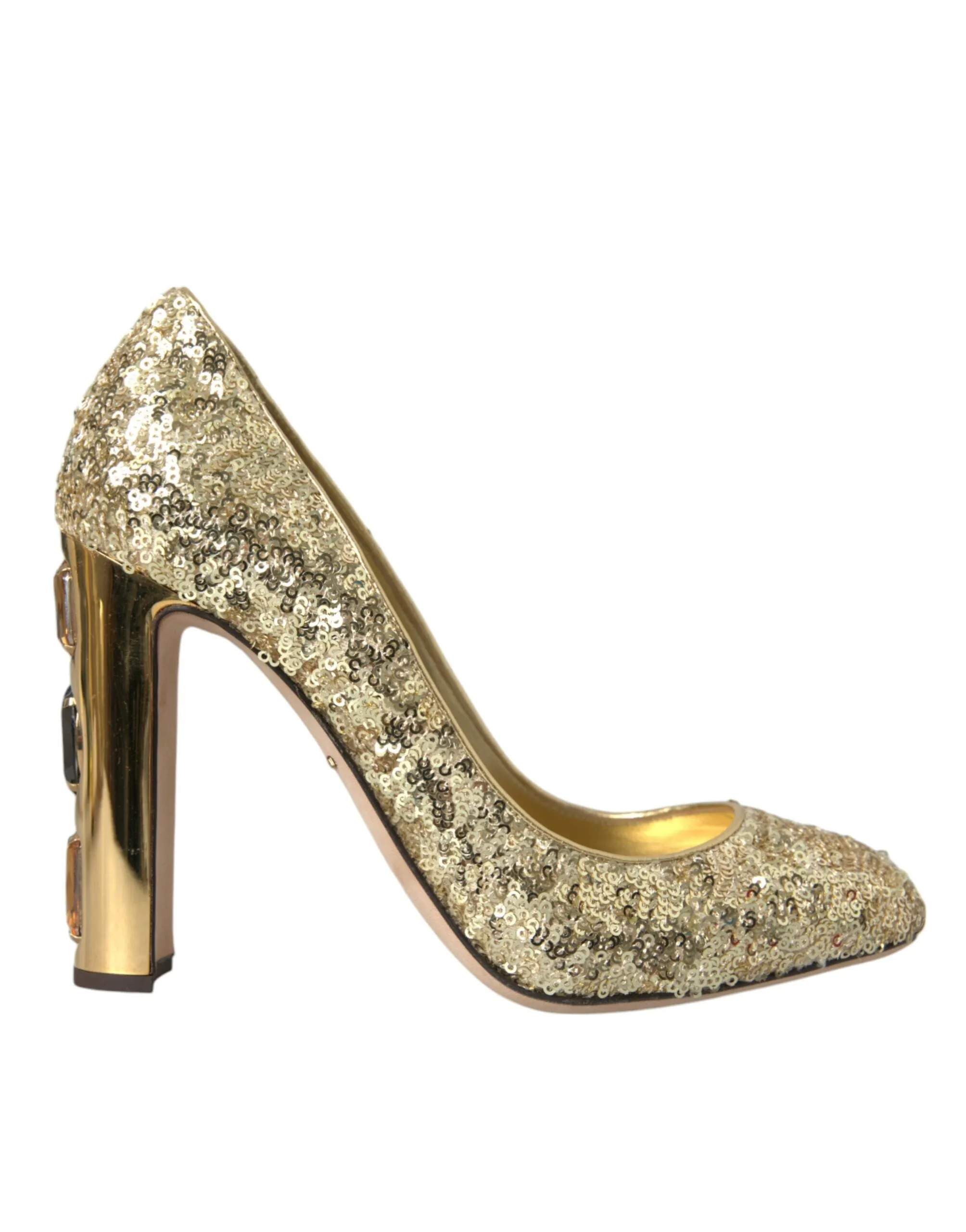 Gold Sequin Crystal Heels Pumps Shoes sold by Louxly