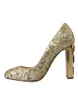 Gold Sequin Crystal Heels Pumps Shoes sold by Louxly