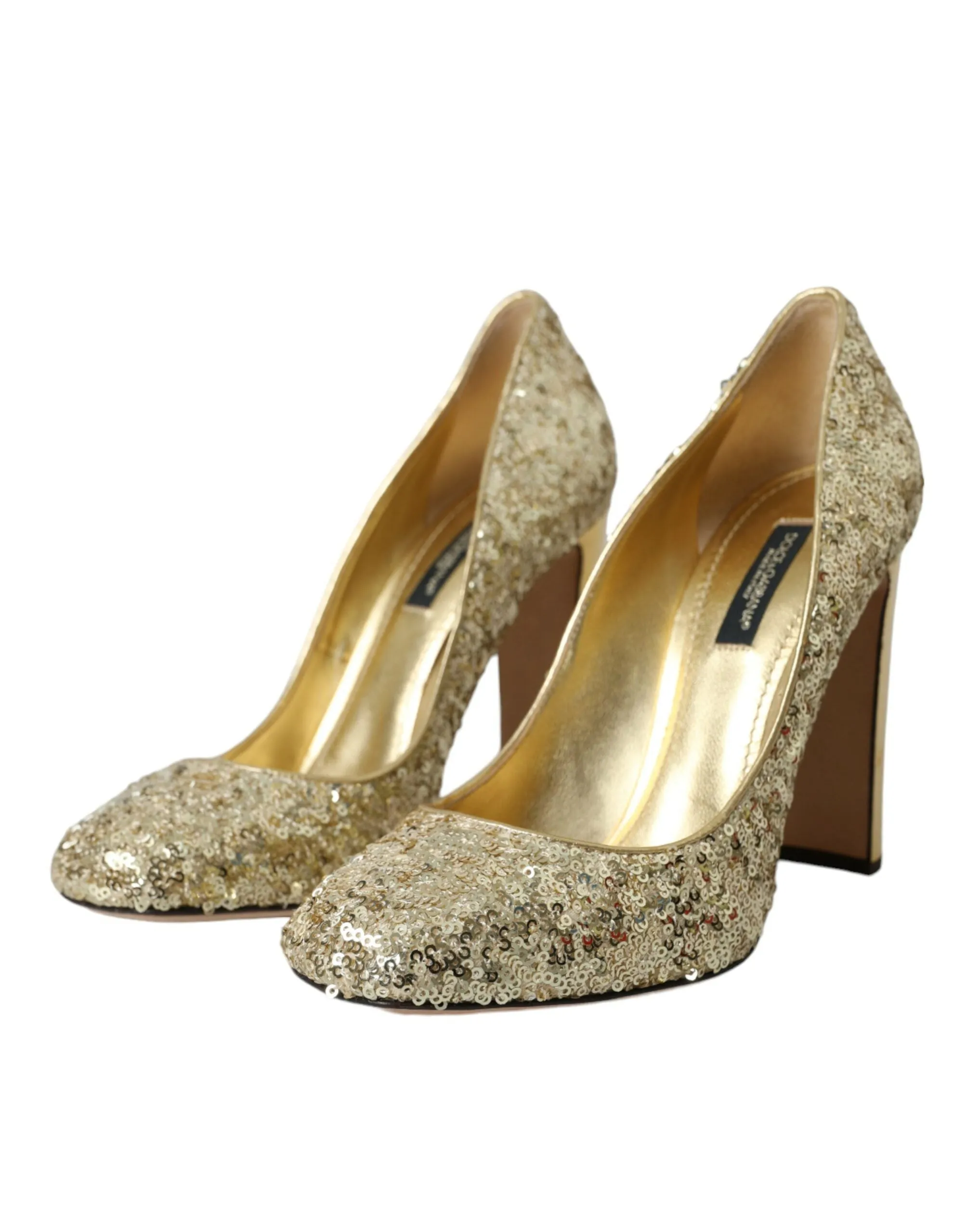Gold Sequin Crystal Heels Pumps Shoes sold by Louxly product image thumbnail 3