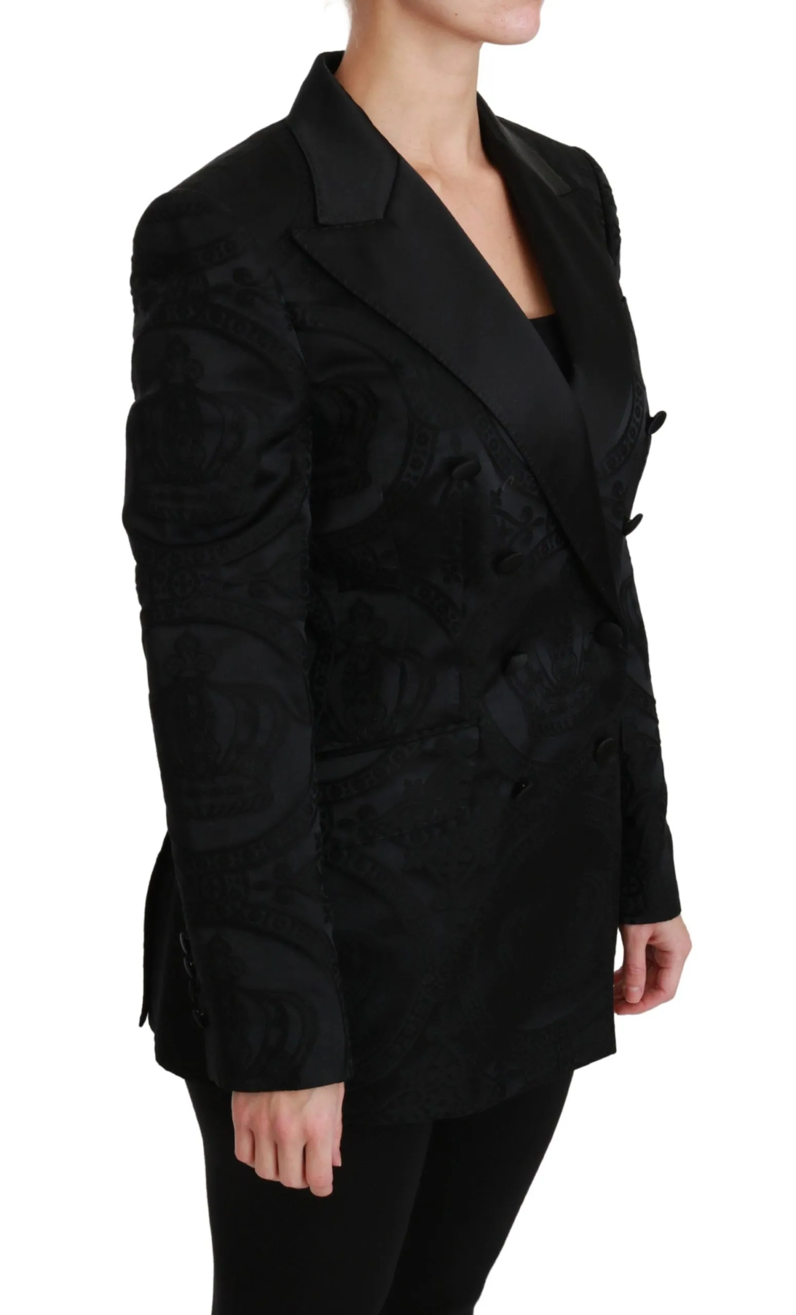 Elegant Crown-Patterned Double Breasted Jacket sold by Louxly product image thumbnail 2