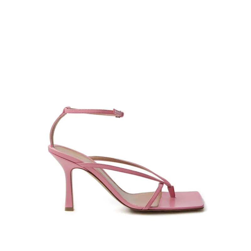 Elegant Pink Leather Sandals for Sophisticated Style sold by Louxly