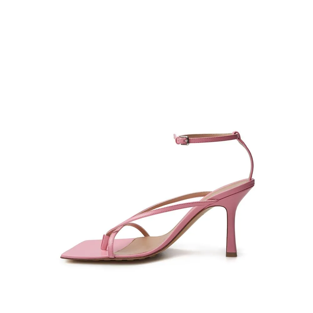 Elegant Pink Leather Sandals for Sophisticated Style sold by Louxly product image thumbnail 2