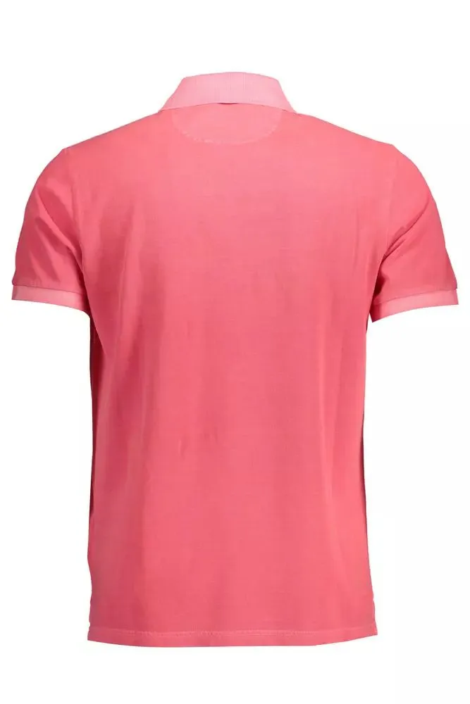 Chic Pink Cotton Polo with Contrasting Details sold by Louxly product image thumbnail 2