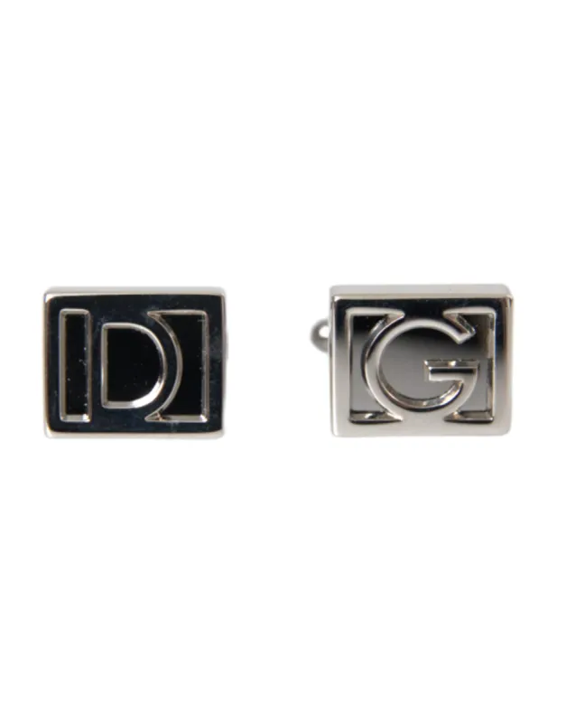 Silver Plated Metal Brass DG Logo Pin Cufflinks made by Louxly