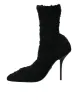 Black Stiletto Heels Mid Calf Boots Shoes sold by Louxly
