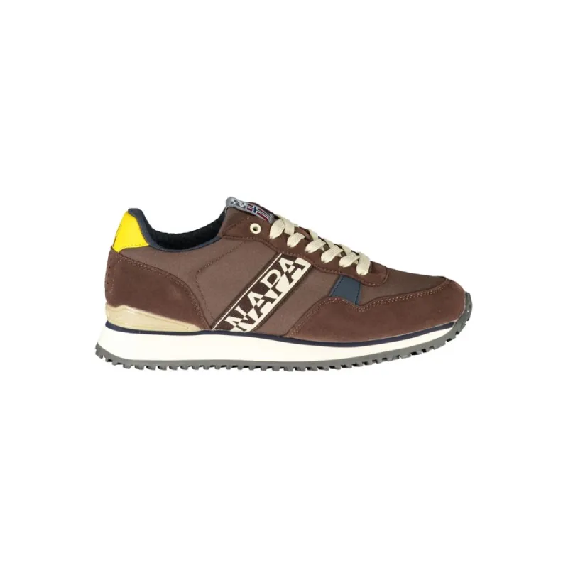 Chic Brown Lace-up Sneakers with Contrast Detail sold by Louxly