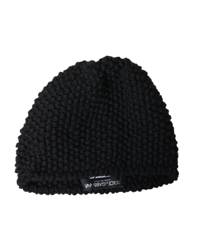 Black Cashmere Knitted Beanie Bonnet Hat Men sold by Louxly