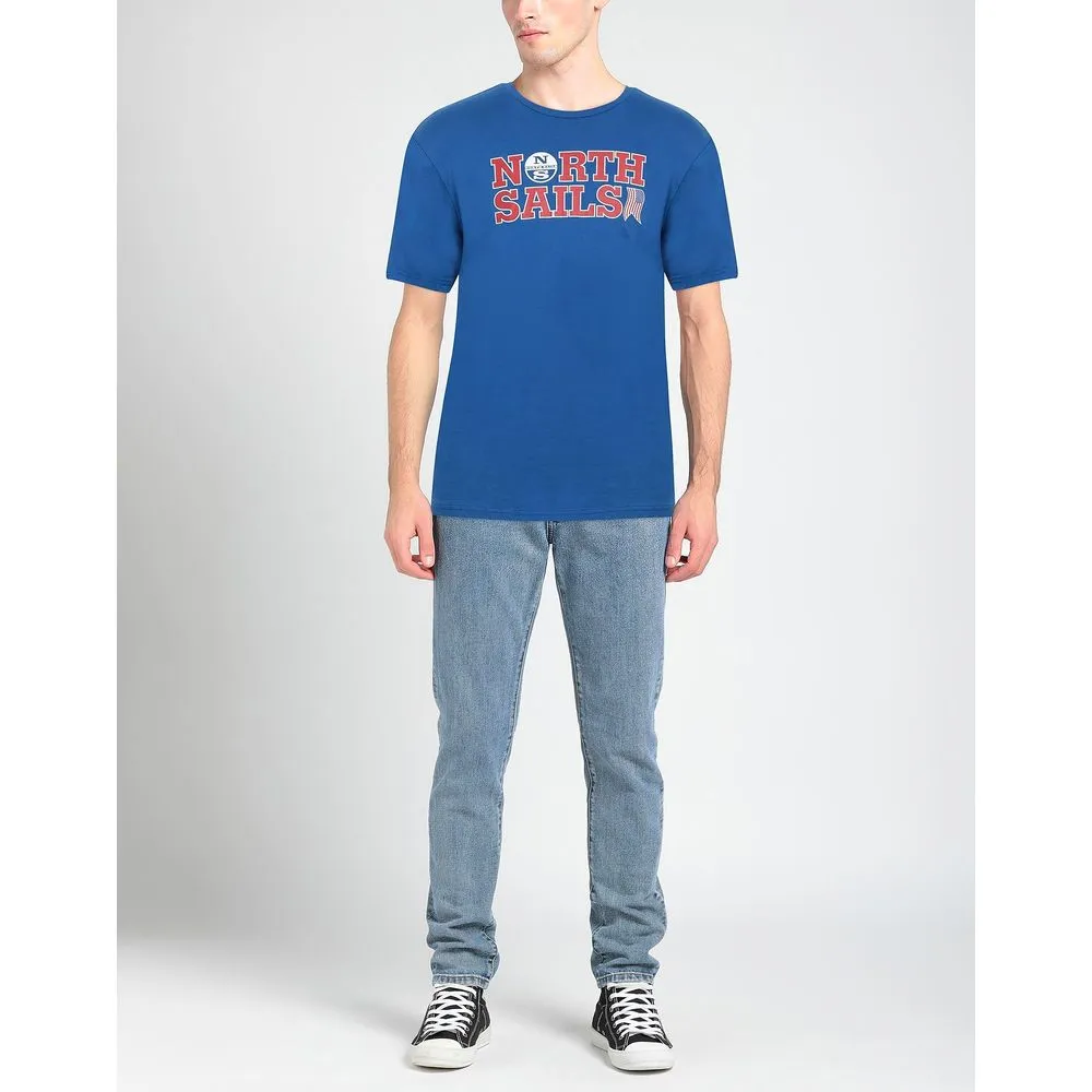 Ocean Blue Cotton Tee with Signature Chest Logo sold by Louxly product image thumbnail 4