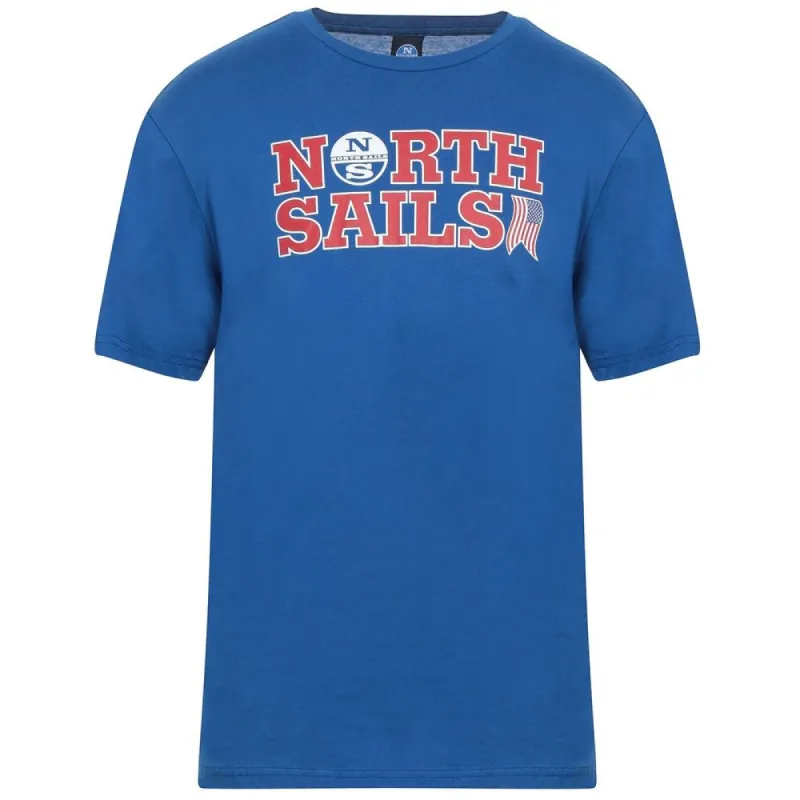 Ocean Blue Cotton Tee with Signature Chest Logo made by North Sails
