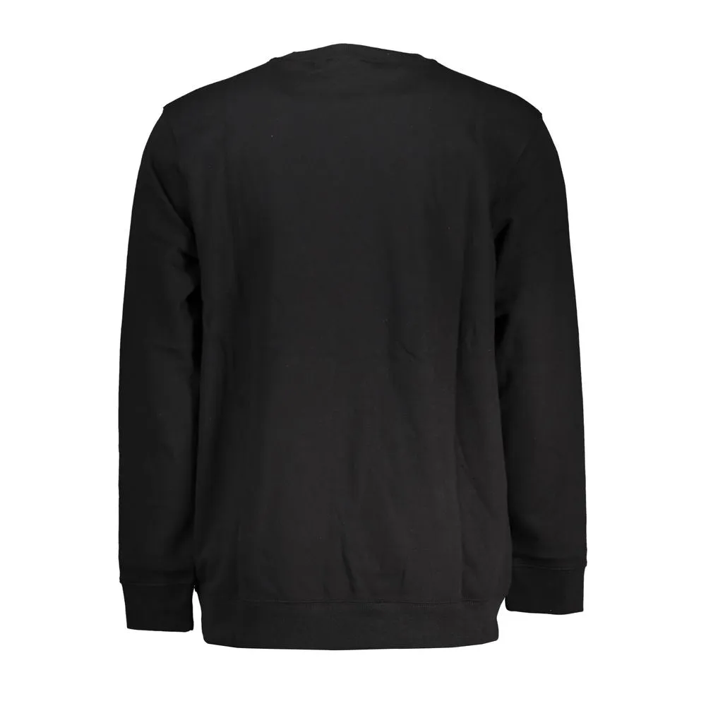Sleek Black Cotton Sweatshirt with Logo Print sold by Louxly product image thumbnail 2