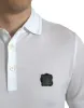 Elegant White Cotton Polo T-Shirt sold by Louxly
