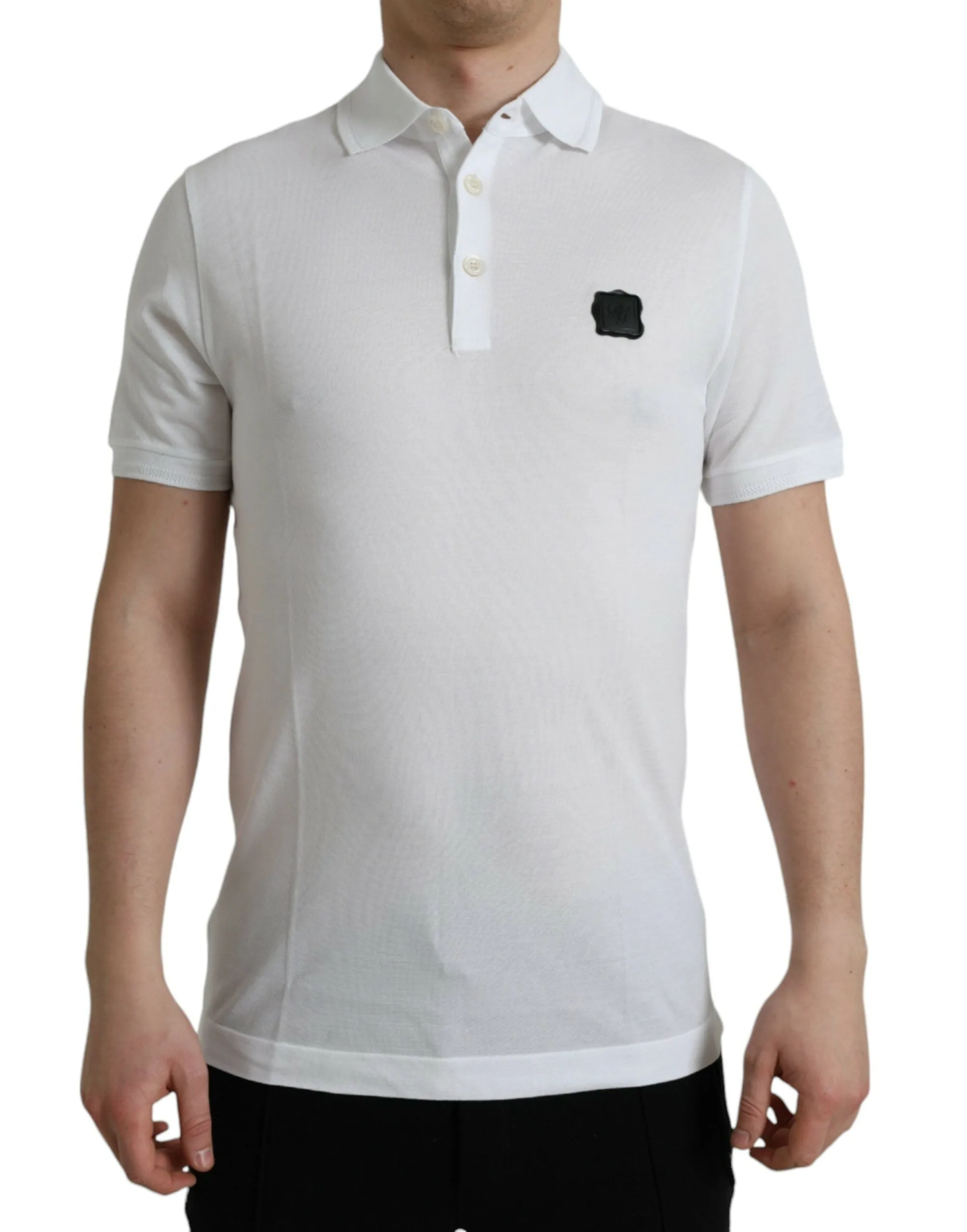 Elegant White Cotton Polo T-Shirt sold by Louxly