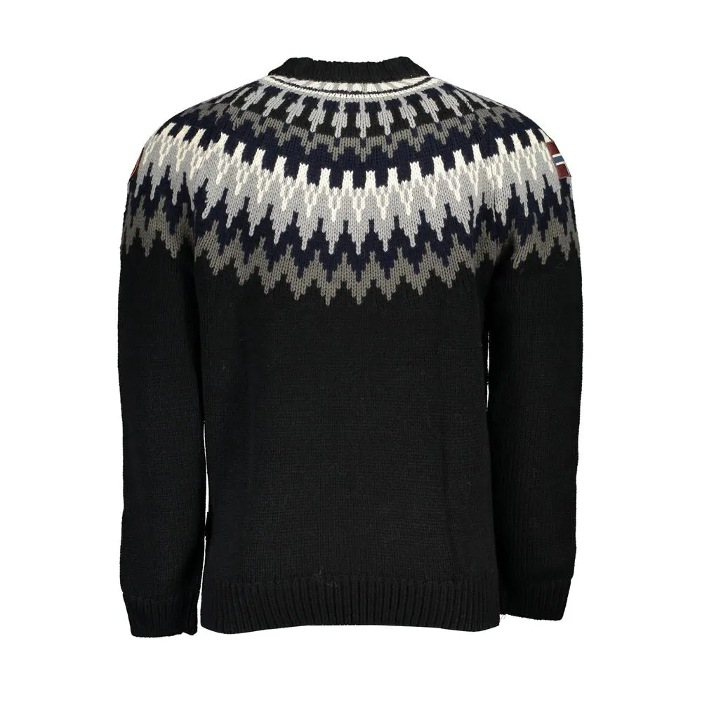 Chic Blue Crew Neck Sweater with Contrast Detailing sold by Louxly product image thumbnail 2