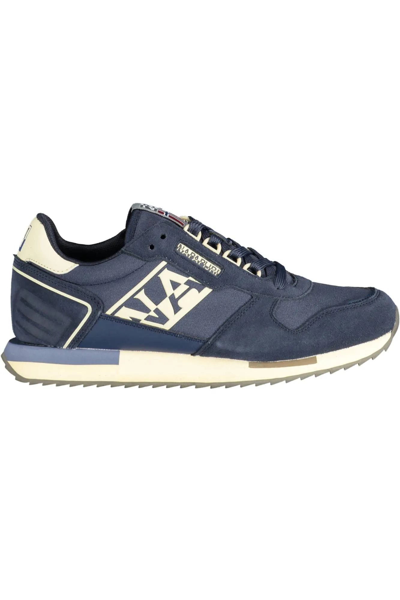 Sleek Blue Sneakers with Contrasting Details sold by Louxly