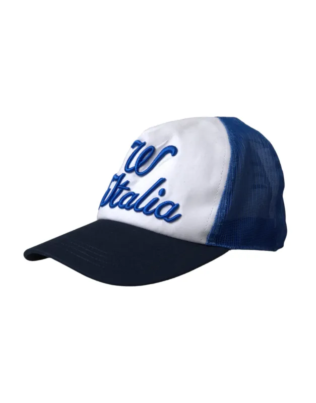 Blue White Black Italia Mesh Baseball Hat sold by Louxly