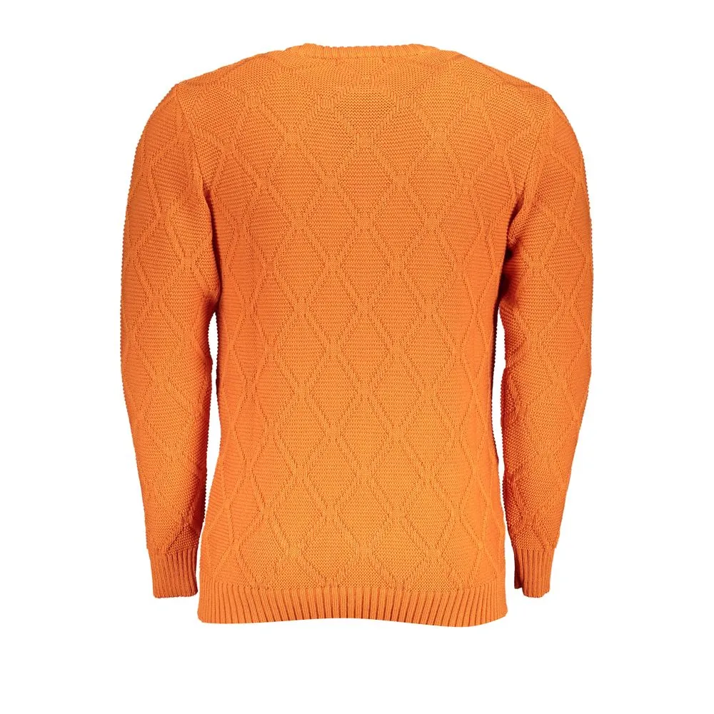 Orange Diamond Pattern Crew Neck Sweater sold by Louxly product image thumbnail 2