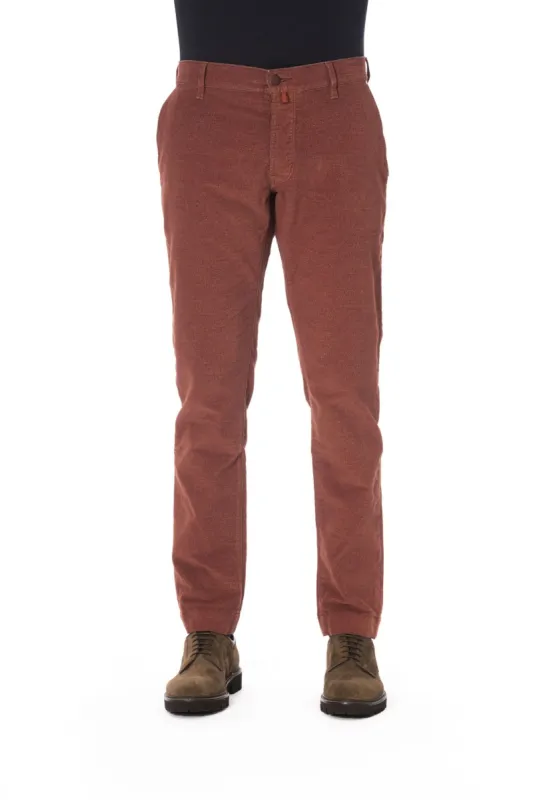 Burgundy Cotton Men Jeans sold by Louxly