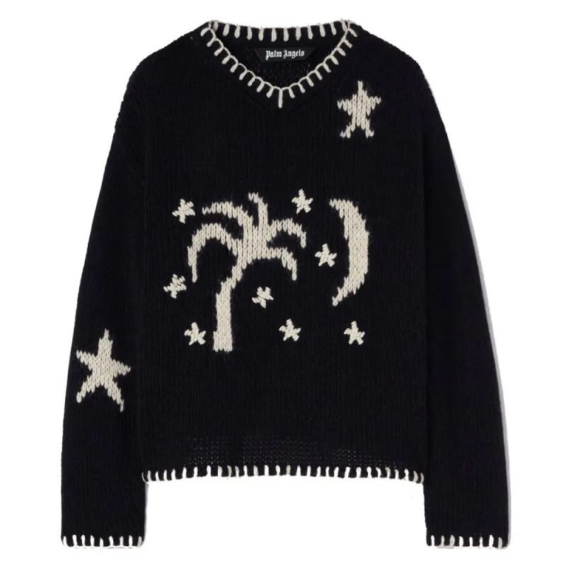 Nightsky Embroidered Wool Sweater sold by Louxly