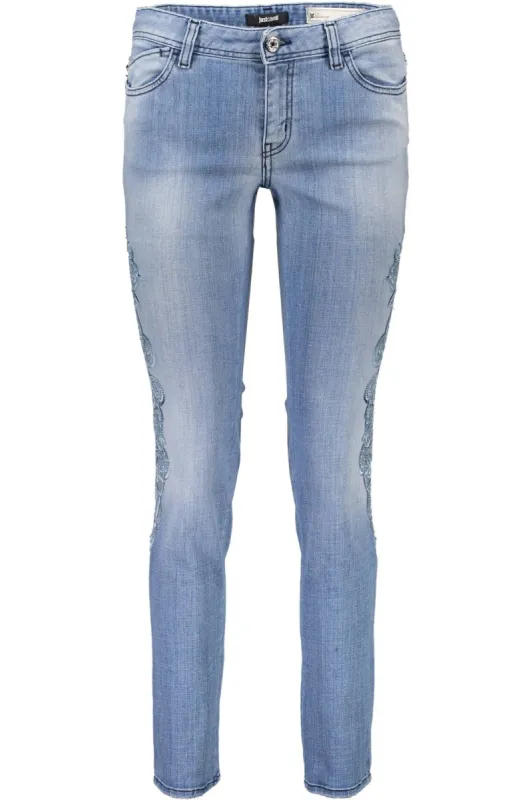 Light Blue Cotton Women Jeans sold by Louxly