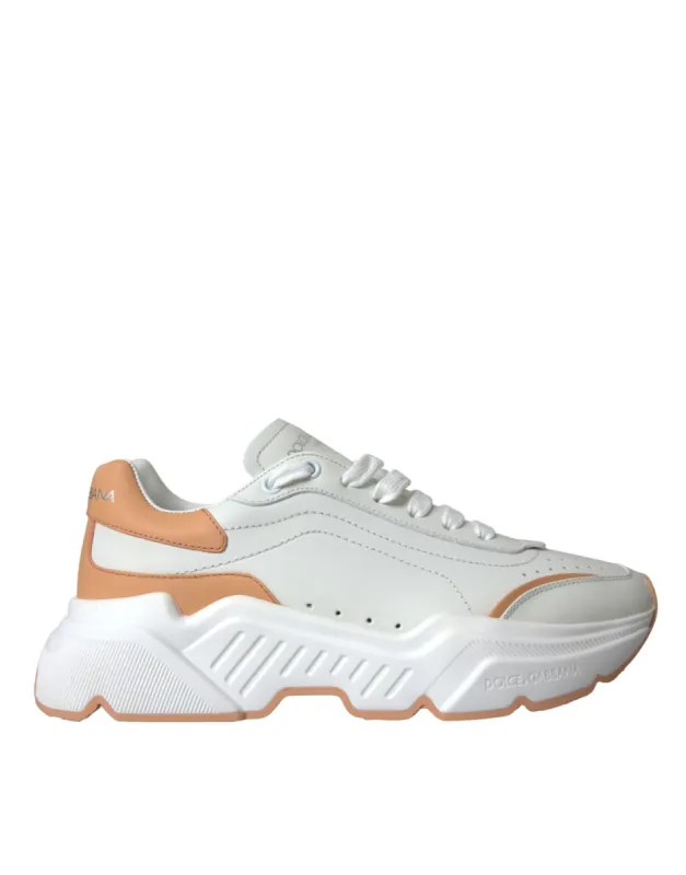 White Peach DAYMASTER Leather Sneakers Shoes sold by Louxly