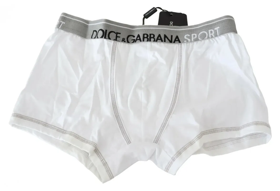 White Cotton Stretch Regular Boxer Underwear sold by Louxly