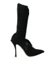 Black Stiletto Heels Mid Calf Boots Shoes sold by Louxly