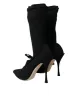 Black Stiletto Heels Mid Calf Boots Shoes sold by Louxly