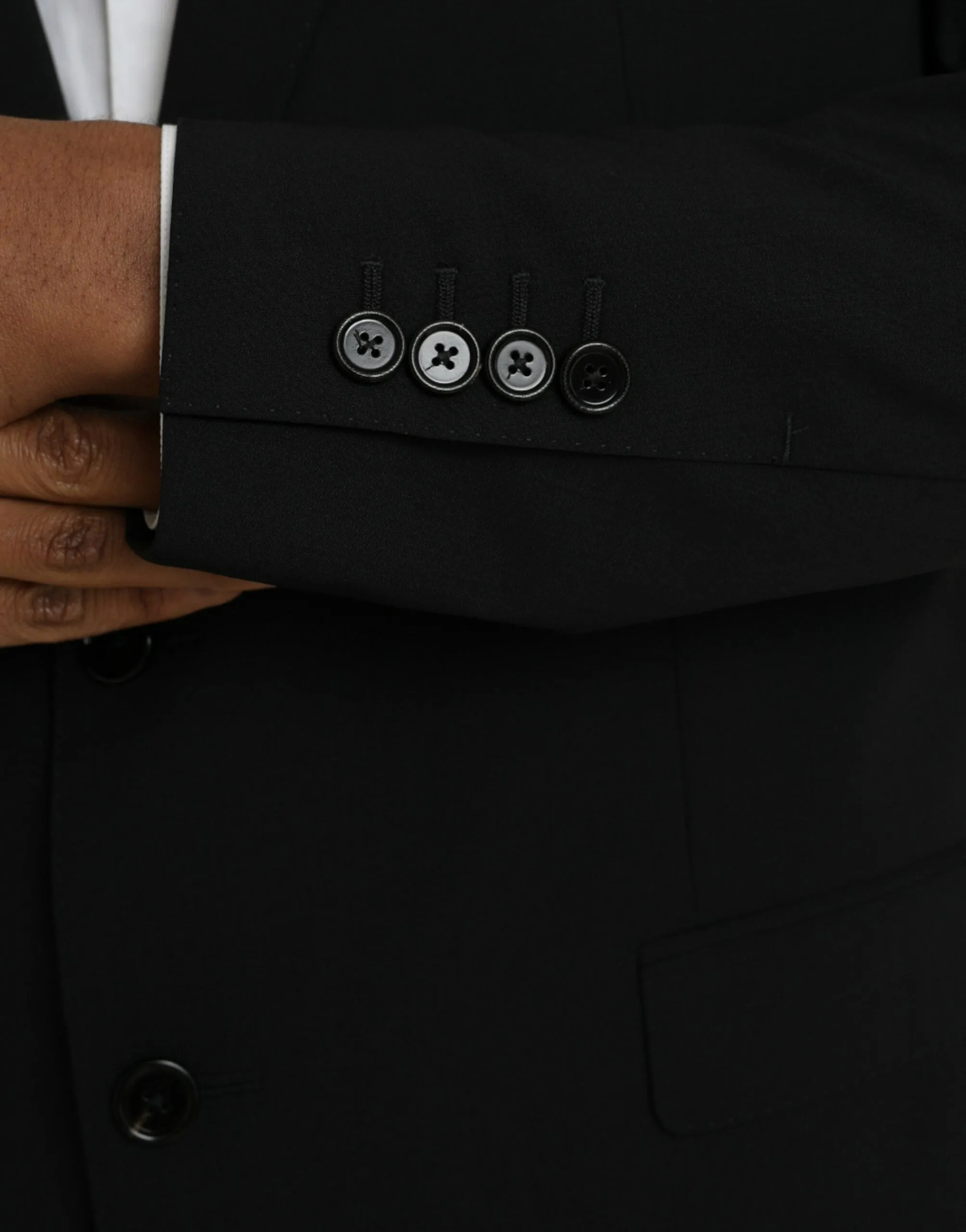 Black MARTINI Wool Formal 2 Piece Suit sold by Louxly product image thumbnail 5