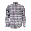 Elegant Blue Cotton Button-Down Shirt sold by Louxly