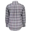 Elegant Blue Cotton Button-Down Shirt sold by Louxly